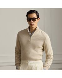 Ralph Lauren - Birdseye Cashmere Quarter-Zip Sweater - Lyst
