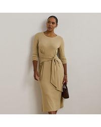 Ralph Lauren - Taglie Plus - Abito in misto cotone con fiocco - Lyst
