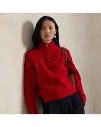 Polo Ralph Lauren - Maglia in lana e cashmere a trecce - Lyst