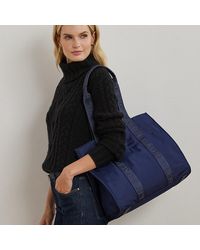 Ralph Lauren★ ナイロン エクストララージ スティービー トート Nylon Extra-Large Stevie Tote Bag