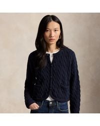 Polo Ralph Lauren - Cable-Knit Cotton-Blend Cardigan - Lyst