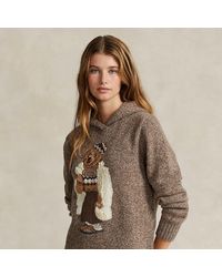 Polo Ralph Lauren - Pullover Polo Bear in lana e cashmere con cappuccio - Lyst