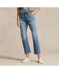 Polo Ralph Lauren - Hoge Ruime Rechte Cropped Jeans - Lyst