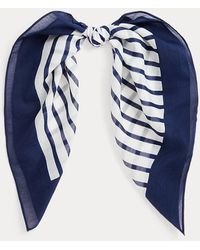 Ralph Lauren Strp W Lg W Scarf Oblong in Gray | Lyst