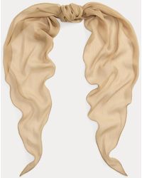 Ralph Lauren - Beaded Crinkle Chiffon Diamond Scarf - Lyst