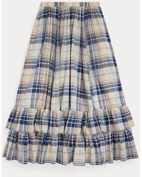 RRL - Plaid Cotton Voile Skirt - Lyst