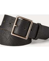 RRL Jones Distressed Leather Belt - Black