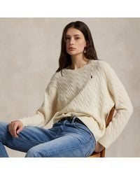 Polo Ralph Lauren - Cable Wool-Cashmere Crewneck Sweater - Lyst