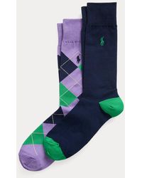 Polo Ralph Lauren - 2 pares de calcetines largos con rombos - Lyst