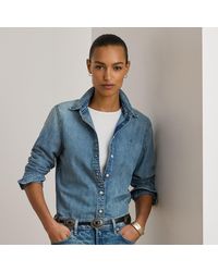 Ralph Lauren - Petite - Camicia in denim Classic-Fit - Lyst