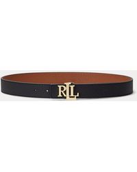 Ralph Lauren - Logo Reversible Pebbled Leather Belt - Lyst
