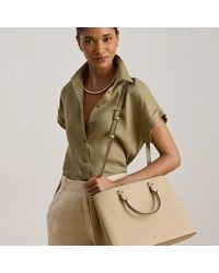 Ralph Lauren - Large Crosshatch Leather Hanna Satchel - Lyst