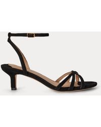 Ralph Lauren - Kendyl Kitten-Heel Suede Sandal - Lyst