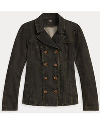 RRL - Zweireihige Jacke Aus Schwarzem Denim - Lyst