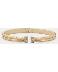 Ralph Lauren - Pavé-Plated Textured Cuff Bracelet - Lyst