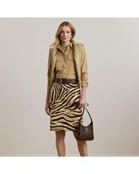 Ralph Lauren - Gonna in lino cotone con stampa zebrata - Lyst