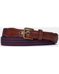 Polo Ralph Lauren - Leather-Trim Striped Belt - Lyst
