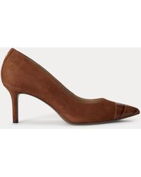 Ralph Lauren - Lanette Iii Suede & Croc-Embossed Pump - Lyst