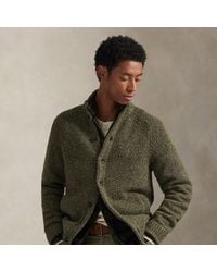Ralph Lauren - Wool-Blend Mockneck Cardigan - Lyst
