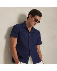 Polo Ralph Lauren - Waffle-Knit Cotton-Linen Camp Shirt - Lyst