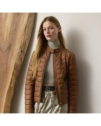 Ralph Lauren - Ralph Lauren Roslin Quilted Lambskin Down Coat - Lyst