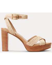 Ralph Lauren - Sasha Raffia Platform Sandal - Lyst