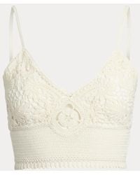 Ralph Lauren - Ralph Lauren Hand-Crocheted Floral Silk Bralette - Lyst