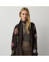 Ralph Lauren - Floral Cashmere Shawl-Collar Cardigan - Lyst