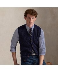 Polo Ralph Lauren - Cable-Knit Wool-Cashmere Sweater Vest - Lyst