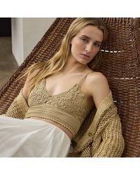 Ralph Lauren - Handgehaakte Gebloemde Zijden Bralette - Lyst