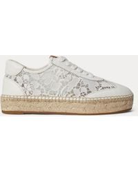 Ralph Lauren - Luize Crocheted Lace Espadrille Trainer - Lyst
