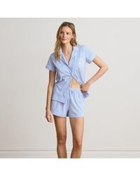 Ralph Lauren - Striped Cotton Jersey Boxer Sleep Set - Lyst