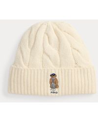 Polo Ralph Lauren - Bonnet En Laine Torsadée Polo Bear - Lyst