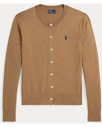 Polo Ralph Lauren - Stretch Cotton-Blend Crewneck Cardigan - Lyst