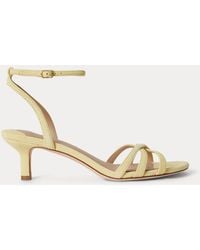 Ralph Lauren - Kendyl Kitten-Heel Suede Sandal - Lyst