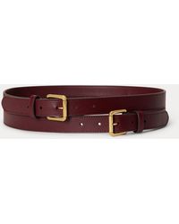 Ralph Lauren - Leather Double-Buckle Stacked Wide Belt - Lyst
