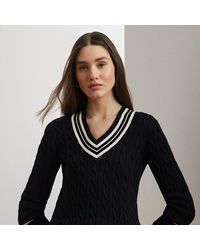 Ralph Lauren - Ralph Lauren Cable-Knit Cotton Cricket Sweater - Lyst