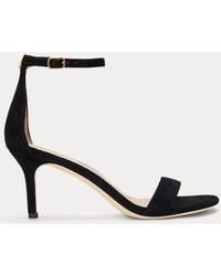 Ralph Lauren - Ralph Lauren Allie Mid-Heel Suede Sandal - Lyst