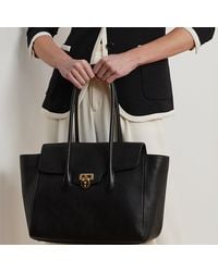 Ralph Lauren - Ralph Lauren Pebbled Leather Large Tanner Satchel - Lyst