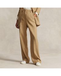 Polo Ralph Lauren - Pantaloni in seta e lino a gamba larga - Lyst