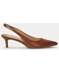Ralph Lauren - Lolah Burnished Leather Slingback Pump - Lyst