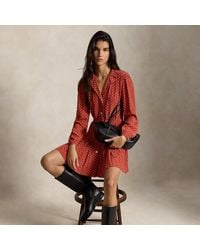 Polo Ralph Lauren - Silk Mini Shirt Dress - Lyst