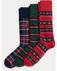 Ralph Lauren - Patterned Trouser Sock 3-Pack - Lyst