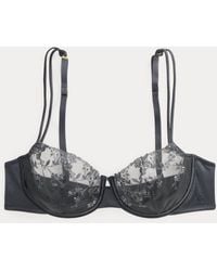 Ralph Lauren - Embroidered Mesh & Satin Bra - Lyst