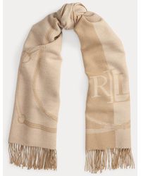 Ralph Lauren - Ralph Lauren Belting-Motif & Logo Jacquard Wrap Scarf - Lyst