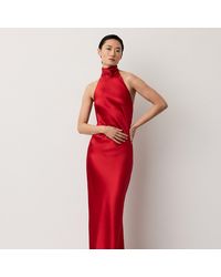 Ralph Lauren - Chilton Stretch Satin Evening Dress - Lyst