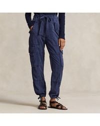 Polo Ralph Lauren - Pantalones cargo azul marino con cintura alta - Lyst