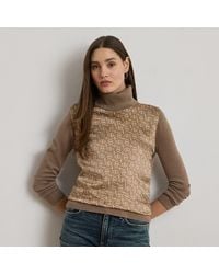 Ralph Lauren - Ralph Lauren Geo-Print Wool-Blend Turtleneck Sweater - Lyst