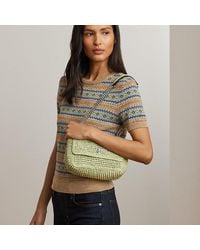 Ralph Lauren - Mélange Woven Straw Medium Sophee Bag - Lyst