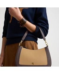Ralph Lauren - Medium Danni Striped Leather Bag - Lyst